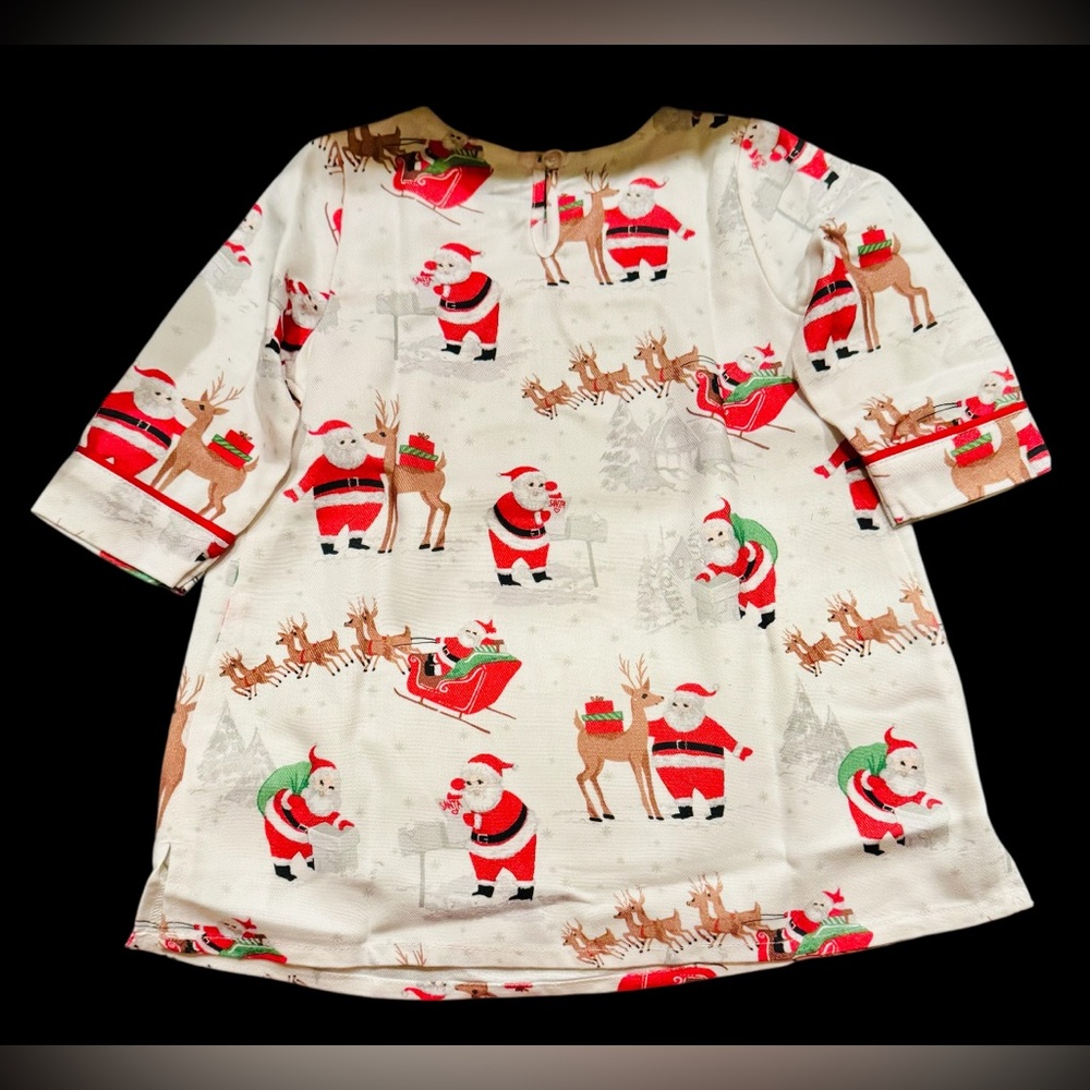 New Pottery Barn Kids Flannel Nightgown size 2T Heritage Santa - Picture 8 of 14